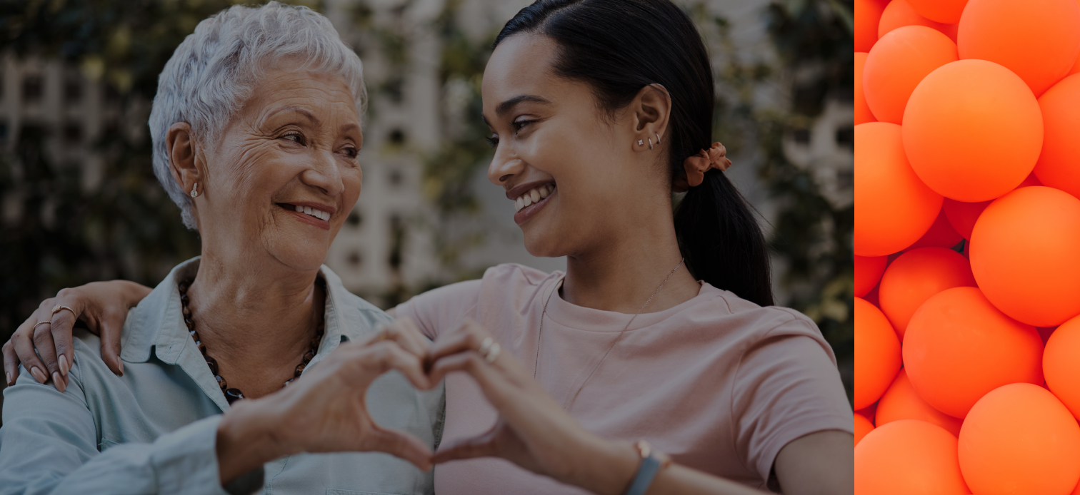 a person and a person making a heart with their hands